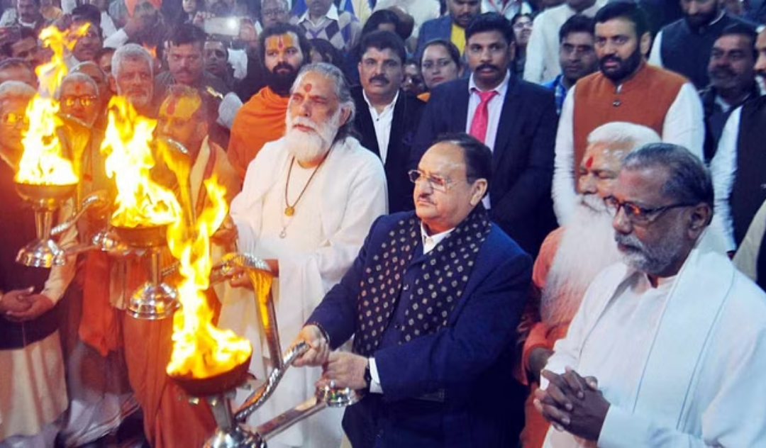 गीता ज्ञान संस्थानम केंद्र में यज्ञशाला का उदघाटन किया JP Nadda ने 3 JP Nadda